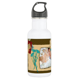 Personalized Vintage Photo Collage Water Bottle
