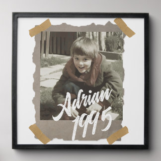 Personalized Vintage Photo Frame | Custom Retro Pi Peel And Stick Photo Tile