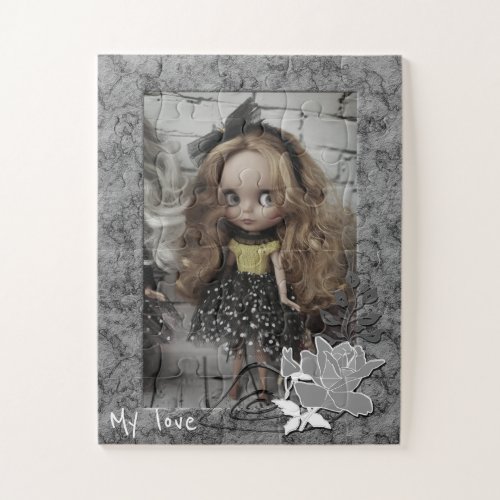 Personalized vintage photo frame jigsaw puzzle