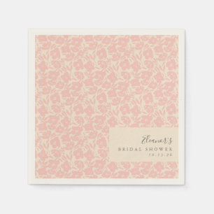 Personalized Vintage Pink Floral Bridal Shower Napkins