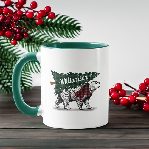 Personalized Vintage Polar Bear Tree Delivery Mug