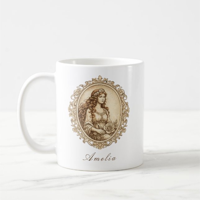 Personalized Vintage Portrait Keepsake Mug (Left)