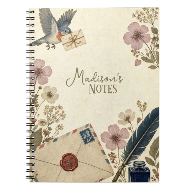 Personalized Vintage Postal Notebook (Front)