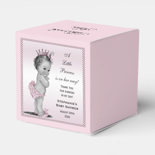 Personalized Vintage Princess Baby Thank You Favor Boxes
