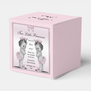 Personalized Vintage Princess Twins Baby Shower Favor Boxes