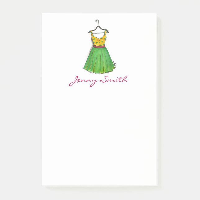 Personalized Vintage Prom Dress Fashion Post Its Post-it Notes (Front)