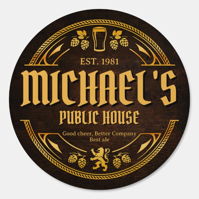 Personalized Vintage Pub Sign Outdoor Yard Sign (Front)