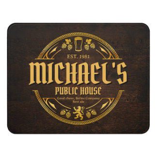 Personalized Vintage Pub Sign Room Door Wall Sign