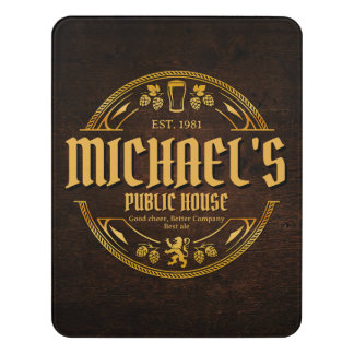 Personalized Vintage Pub Sign Room Door Wall Sign