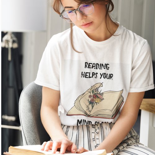 Personalized Vintage Reading Book Wild Flowers T_Shirt