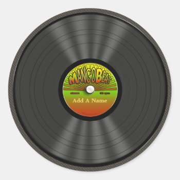Personalized Vintage Reggae Vinyl Record Stickers by Specialeetees at Zazzle