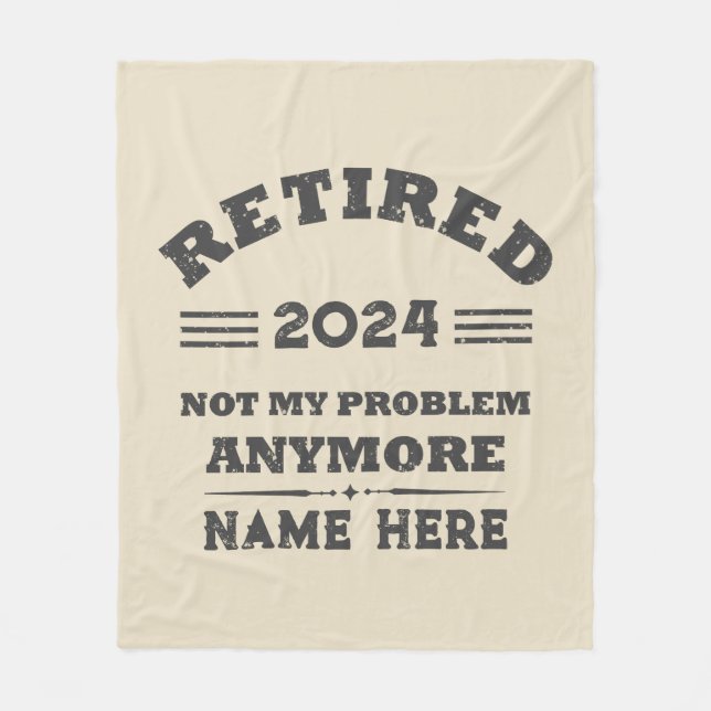 Personalized vintage retirement  fleece blanket (Front)