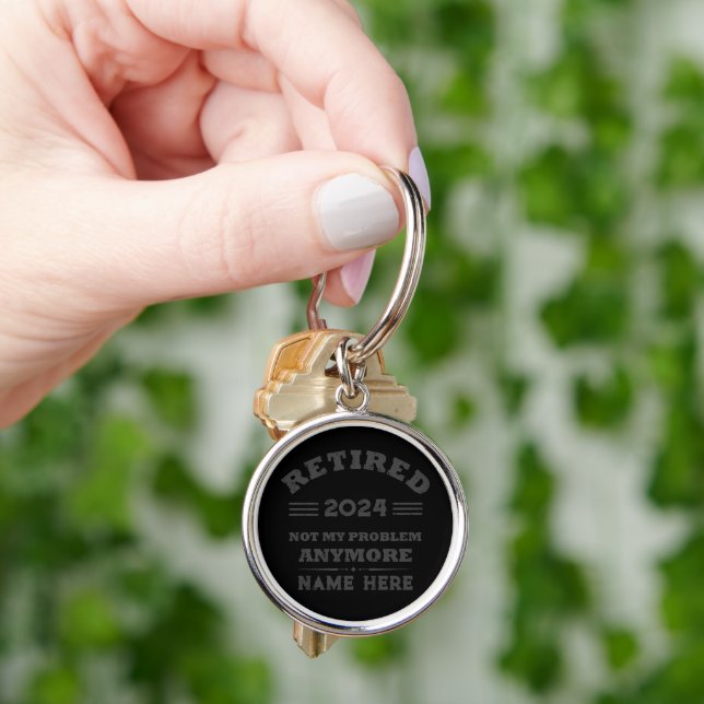 Personalized vintage retirement  keychain (Hand)