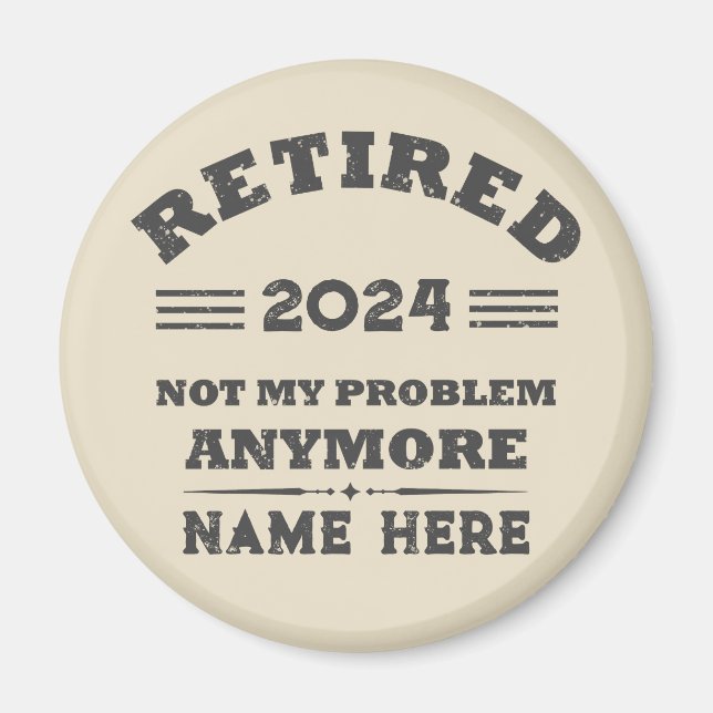 Personalized vintage retirement  magnet (Front)