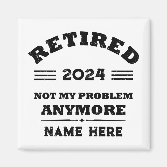 Personalized vintage retirement magnet (Front)