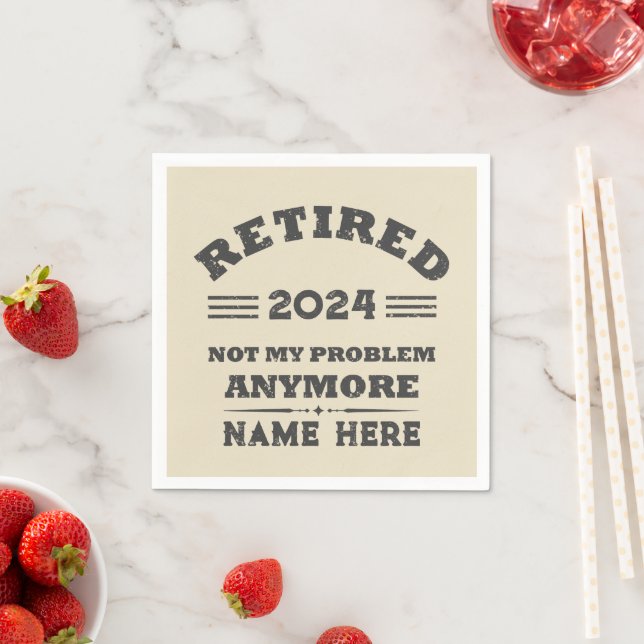 Personalized vintage retirement  napkins (Insitu)