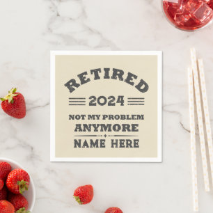 Personalized vintage retirement party napkins
