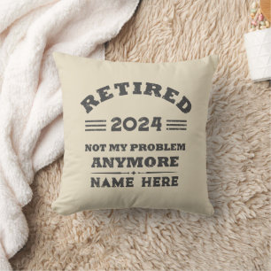 Personalized vintage retirement throw pillow