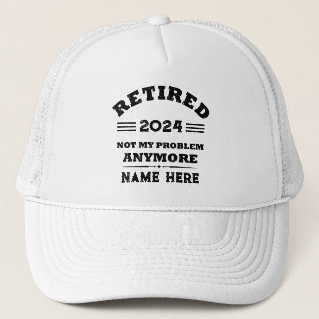 Personalized vintage retirement trucker hat (Front)