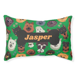 Personalized Vintage Retro Dog Pattern Custom Name