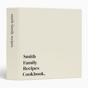 Personalized Vintage Retro Family Recipe Cookbook 3 Ring Binder