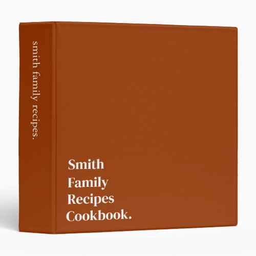 Personalized Vintage Retro Family Recipe Cookbook  3 Ring Binder