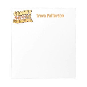 Personalized Vintage Retro Groovy Principal Notepad