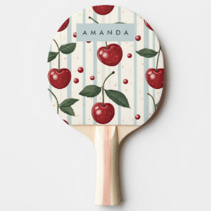 Personalized Vintage Retro Red Cherry Pattern Ping Pong Paddle