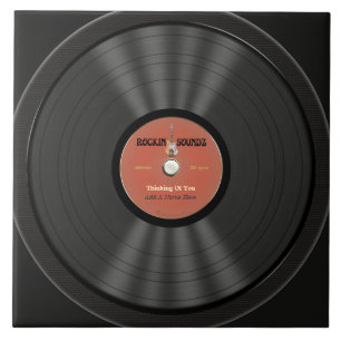 Personalized Vintage Rock Vinyl Record Tile