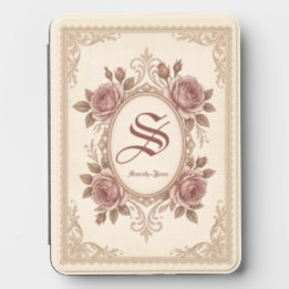 Personalized Vintage Rose Monogram Notebook Kindle Cover