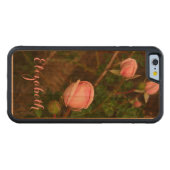 Personalized Vintage Rosebuds Wooden Phone Case (Front (horizontal))
