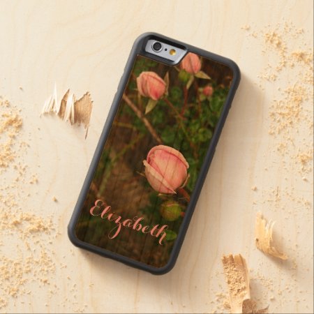 Personalized Vintage Rosebuds Wooden Phone Case