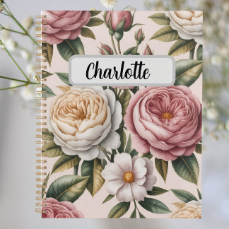 Personalized vintage roses  Productivity Goal  Planner