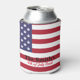 Personalized Vintage Rustic American Flag Can Cool Cooler