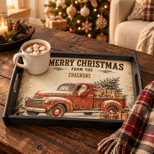 Personalized Vintage Santa Christmas Cutting Board Serving Tray
