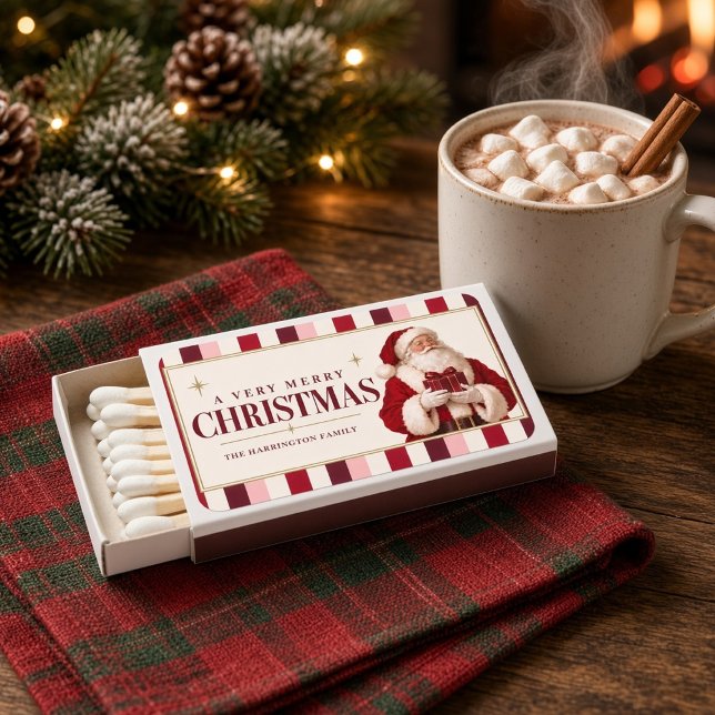 Personalized Vintage Santa Christmas Matchboxes (Creator Uploaded)