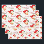 Personalized Vintage Santa Claus Happy Holidays Wrapping Paper Sheets<br><div class="desc">Vintage Santa Claus Happy Holidays Personalized Wrapping Paper. Feature victorian smiley rosy cheeksface santa claus pattern and Happy Holidays text pattern in handwritten script font. Includes a family name pattern you can change with your own. If you need help or matching item,  please contact to me!</div>