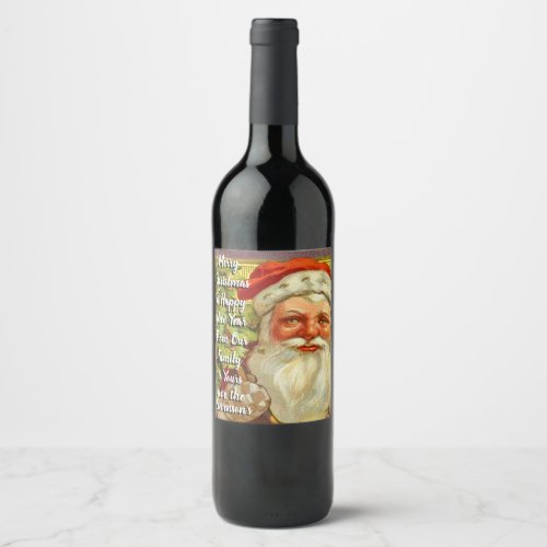 Personalized Vintage Santa Claus Wine Label