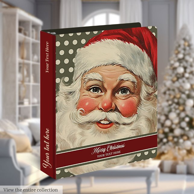 Personalized Vintage Santa Recipe Binder (Personalized Vintage Santa Recipe Binder)