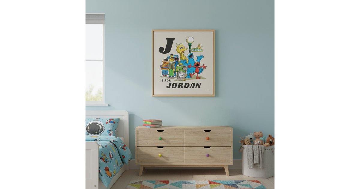 Personalized Vintage Sesame Street Pals Faux Canvas Print | Zazzle