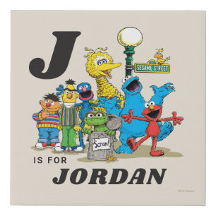 Personalized Vintage Sesame Street Pals Faux Canvas Print
