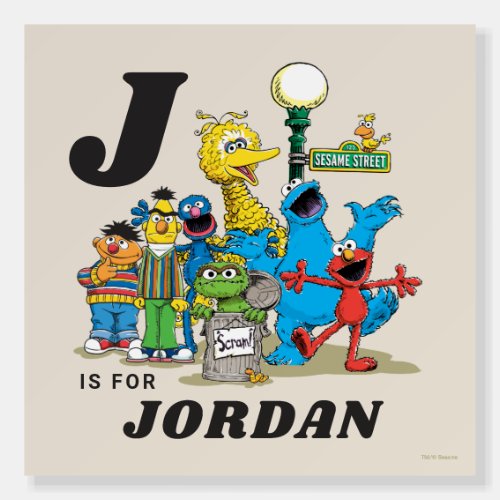 Personalized Vintage Sesame Street Pals Foam Board