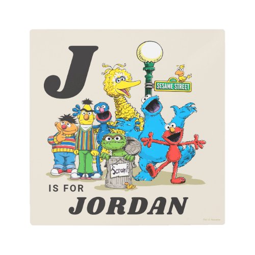 Personalized Vintage Sesame Street Pals Metal Print