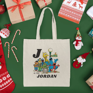 Personalized Vintage Sesame Street Pals Tote Bag