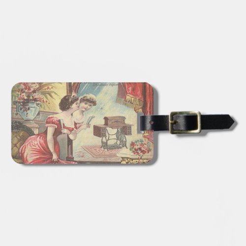 Personalized Vintage Sewing luggage tag