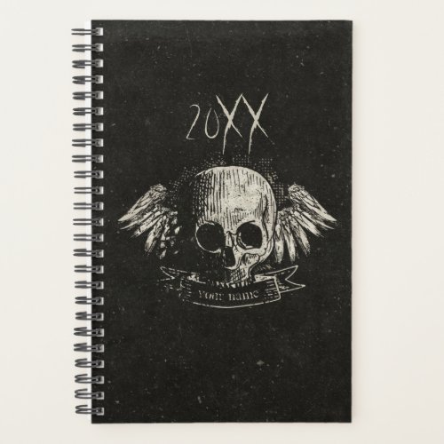 Personalized Vintage Skull with Wings Small 2024 Planner