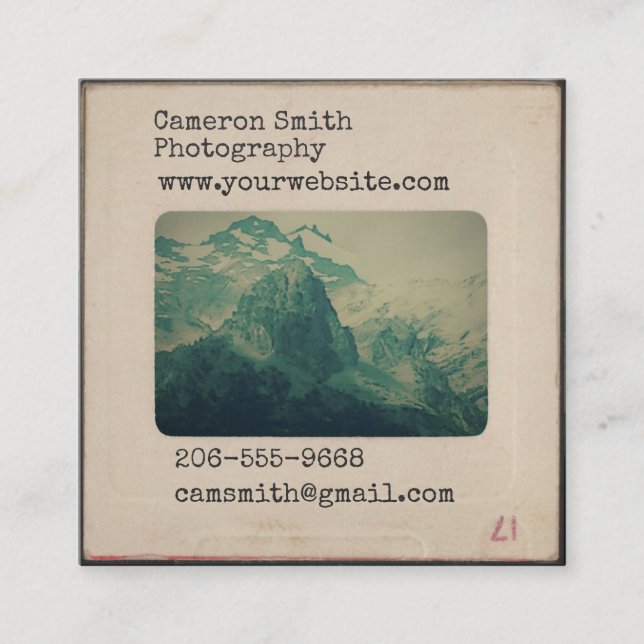 Personalized Vintage Slide business card (Front)