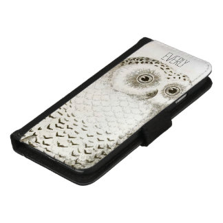 Personalized Vintage Snow Owl iPhone 8/7 Wallet Case