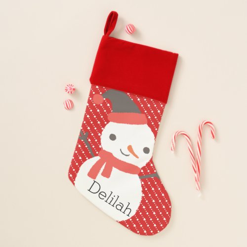 Personalized Vintage Snowman Kids Christmas Stocking