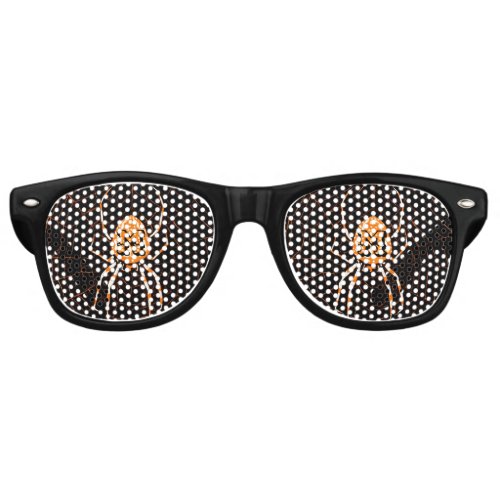Personalized Vintage Spider Black and Orange Party Retro Sunglasses